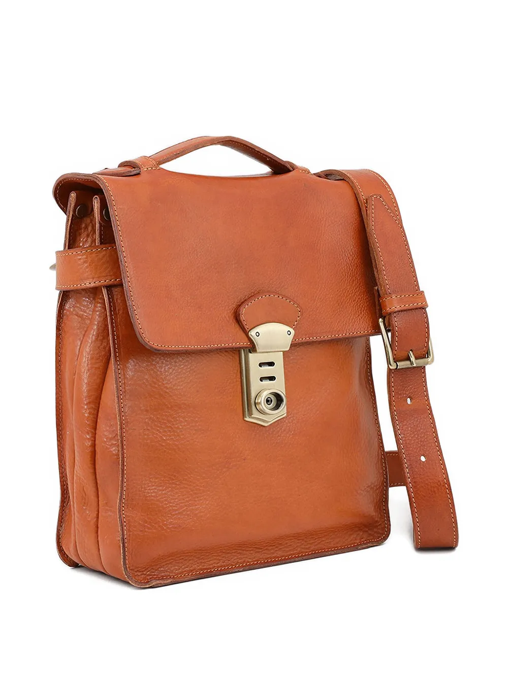 Officine Creative Leren laptoptas Bruin