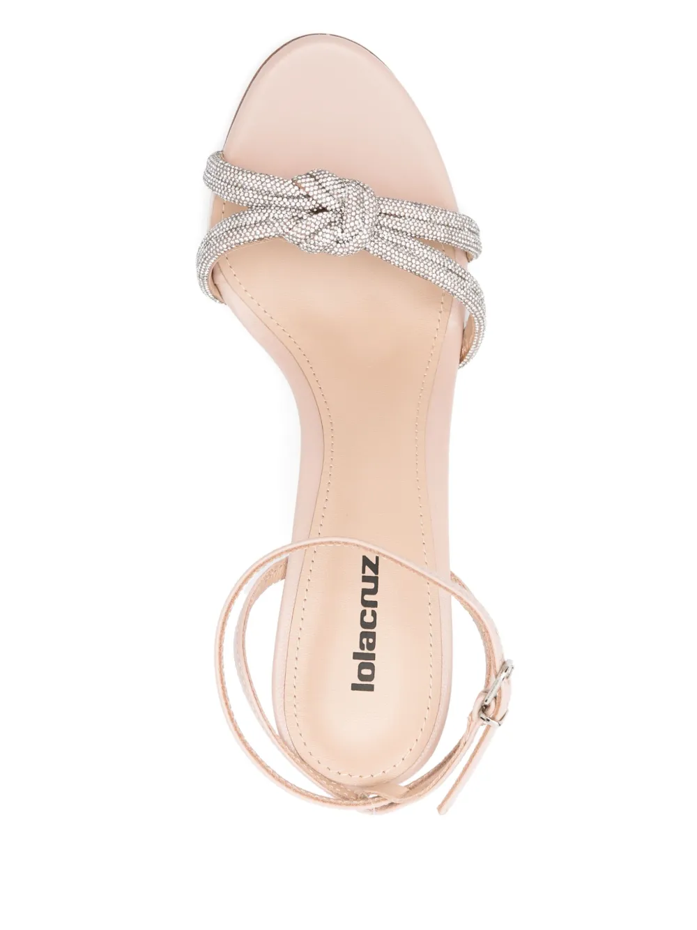 Lola Cruz 100mm knot-detailed sandals Neutrals