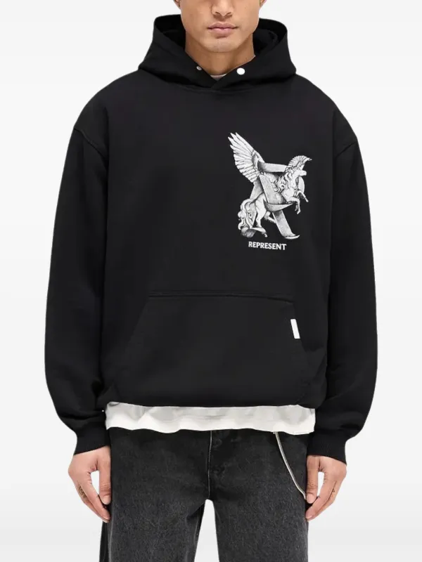 【関税込み】Represent ブラック 'Elegance In Motion' フーディ Elegance In Motion Hoodie | Jet Black | REPRESENT
