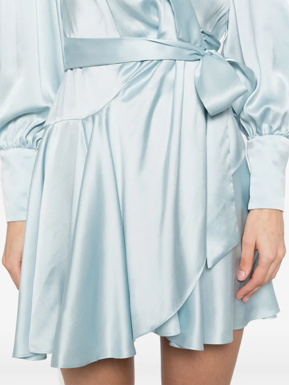 ZIMMERMANN Zijden mini-wikkeljurk Blauw