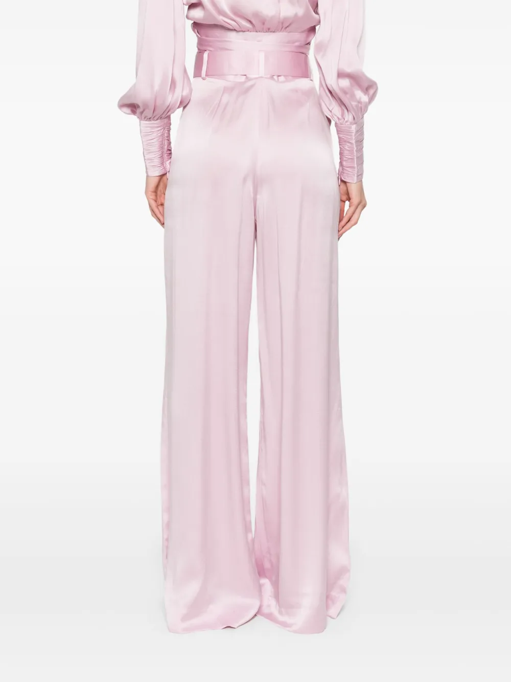 ZIMMERMANN Zijden gesmockte broek Roze