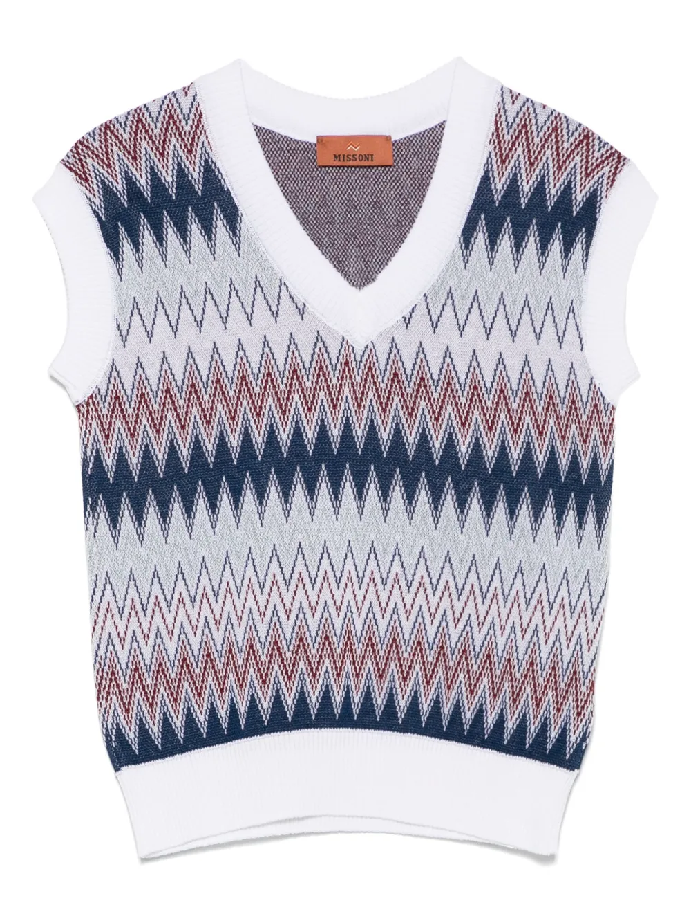 Missoni Kids Gilet con motivo a zigzag - Bianco