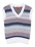 Missoni Kids zigzag-woven vest - White