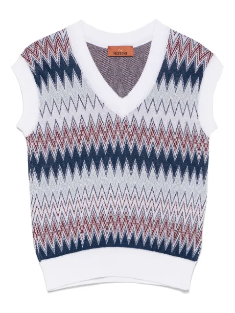 Missoni Kids chaleco entretejido en zigzag