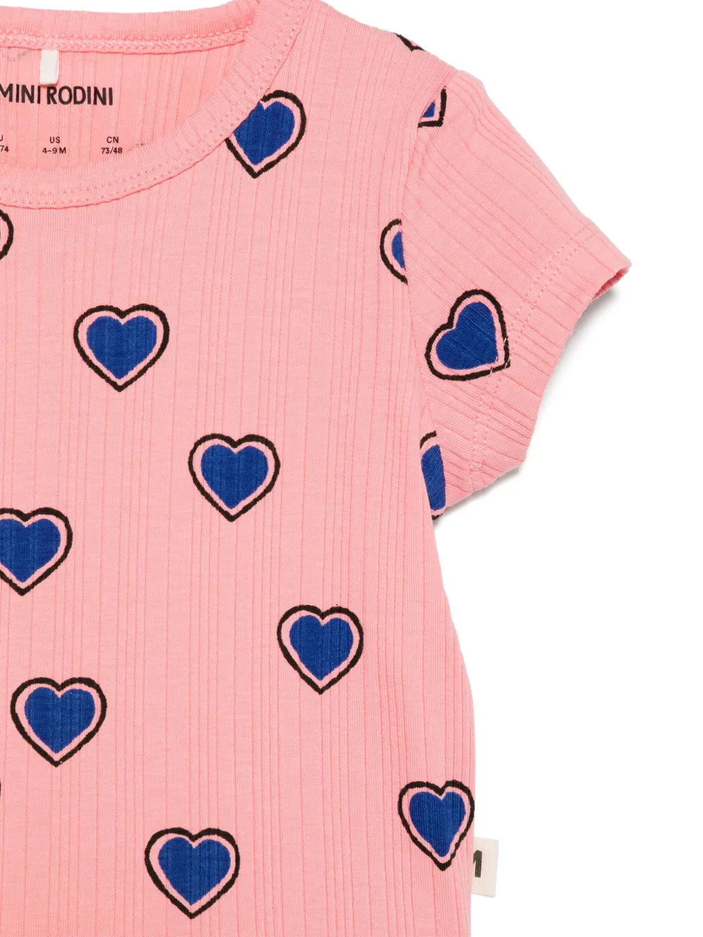 Mini Rodini T-shirt met hartprint Roze