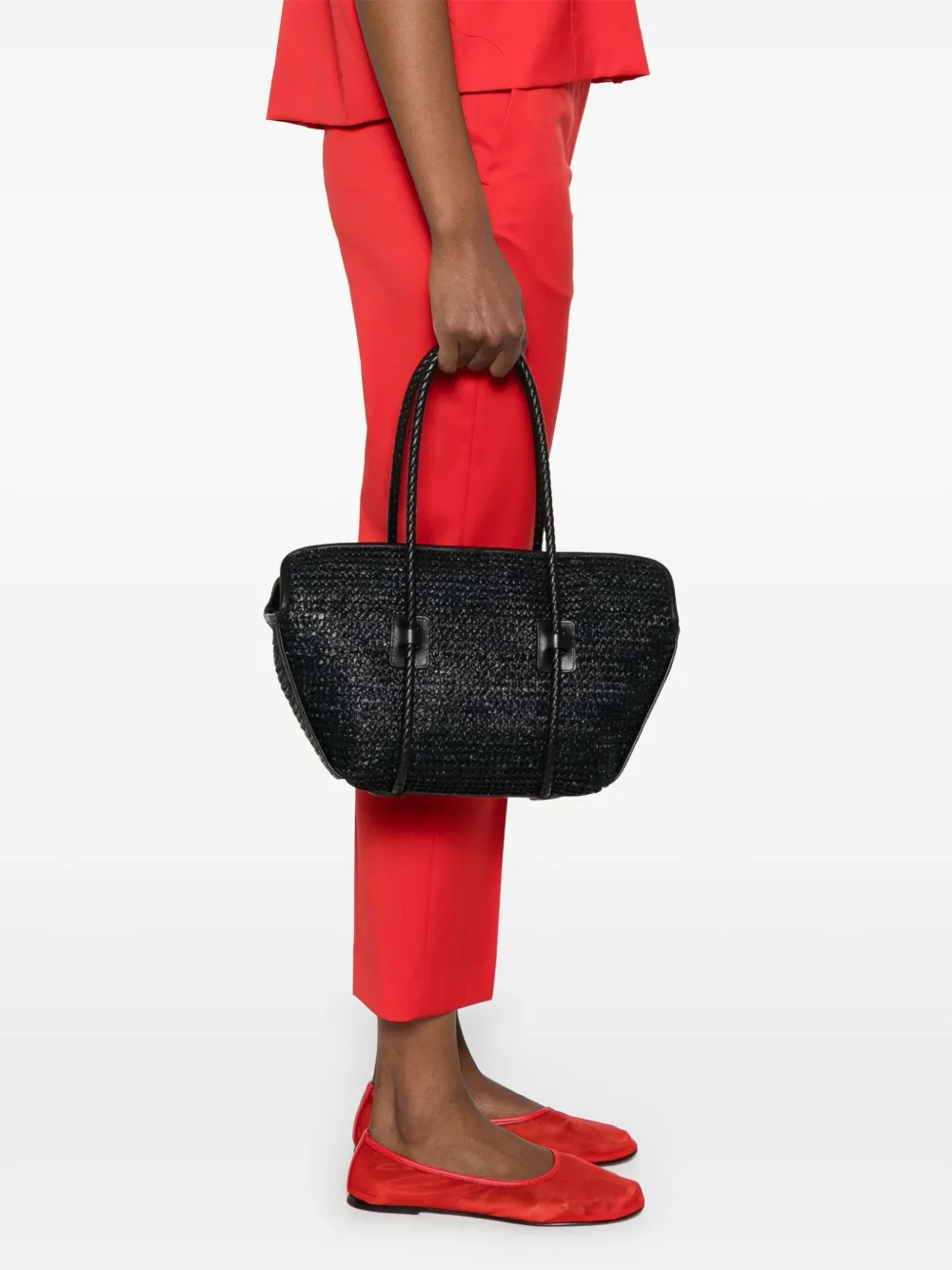 Hereu Forna Raffia shopper - Zwart