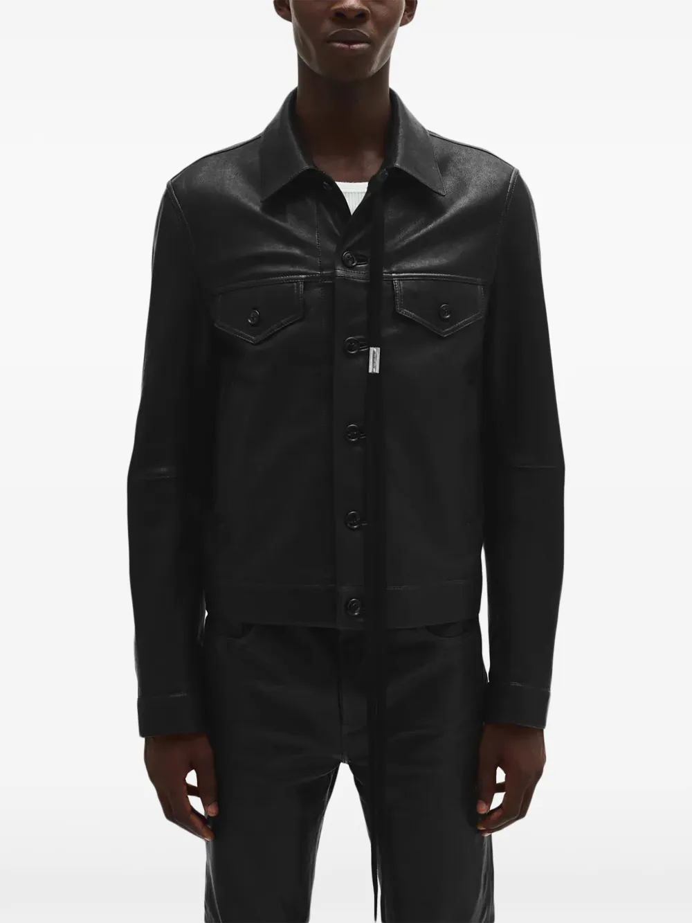 Ann Demeulemeester Ebbe leather jacket - Nero