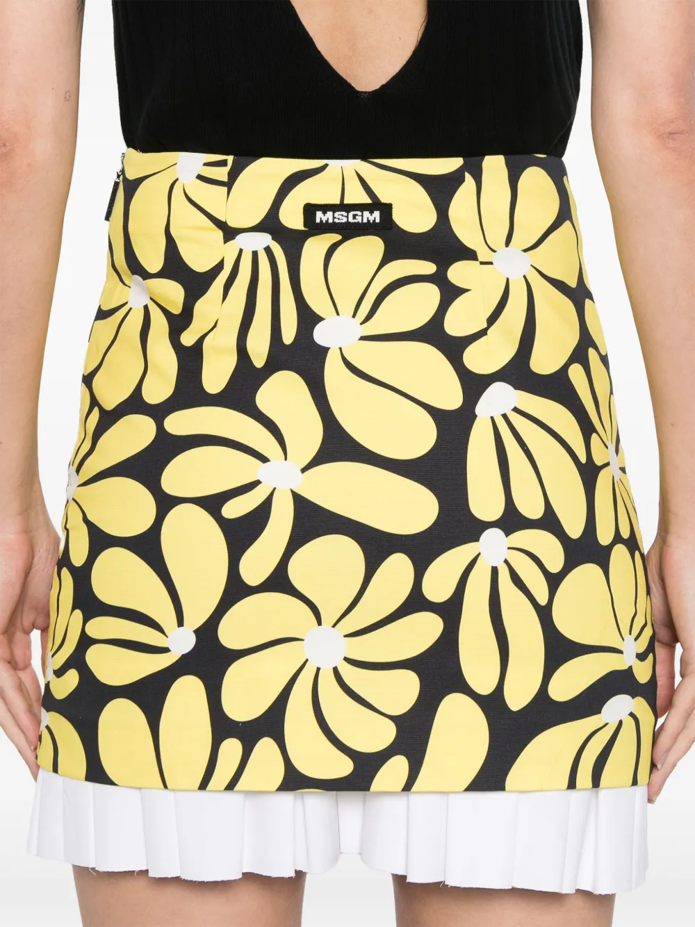 MSGM Mini-rok met bloemenprint Geel