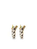 Yvonne Léon 9K yellow gold Mini Créoles Felin diamond and tsavorite hoop earrings