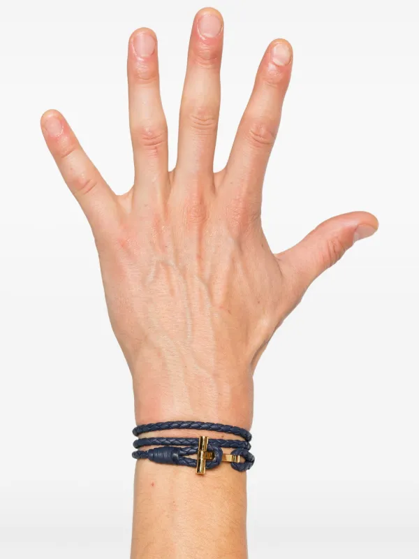 ブレスレット TOM FORD LEATHER BRACELET TOM FORD Braided Leather Bracelet | Black | FARFETCH
