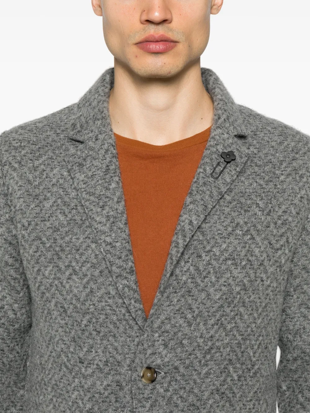Lardini Geborstelde blazer Grijs