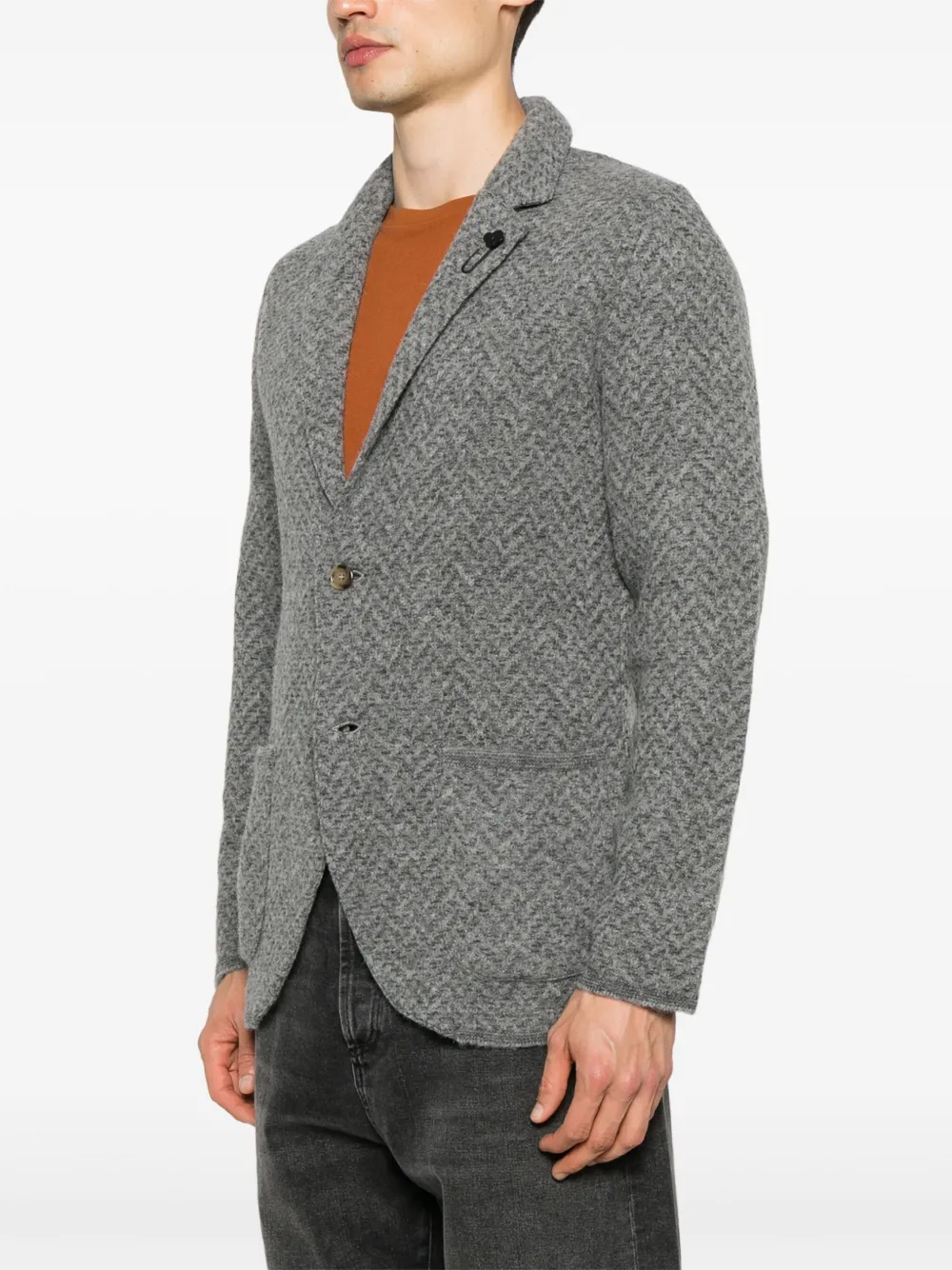 Lardini Geborstelde blazer Grijs