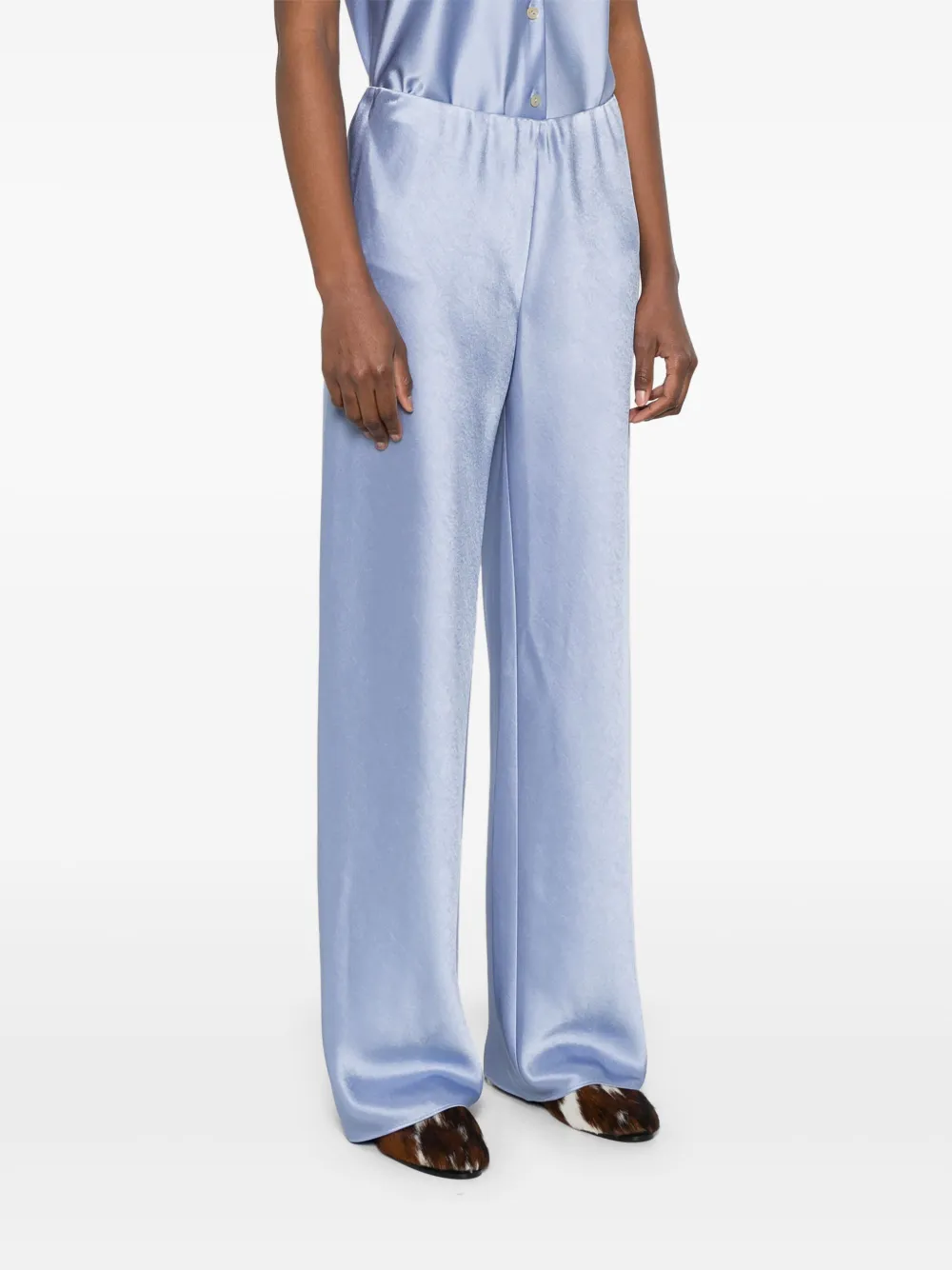 Vince Satijnen straight broek Blauw