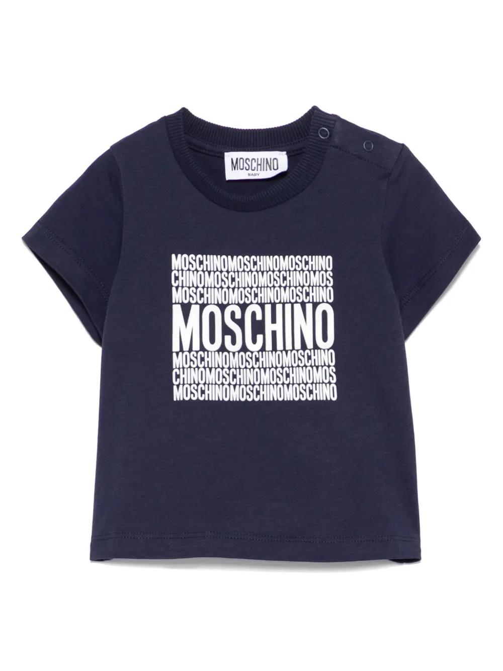 Moschino Kids T-shirt met logoprint Blauw