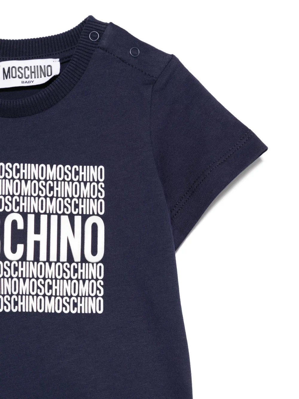 Moschino Kids T-shirt met logoprint Blauw