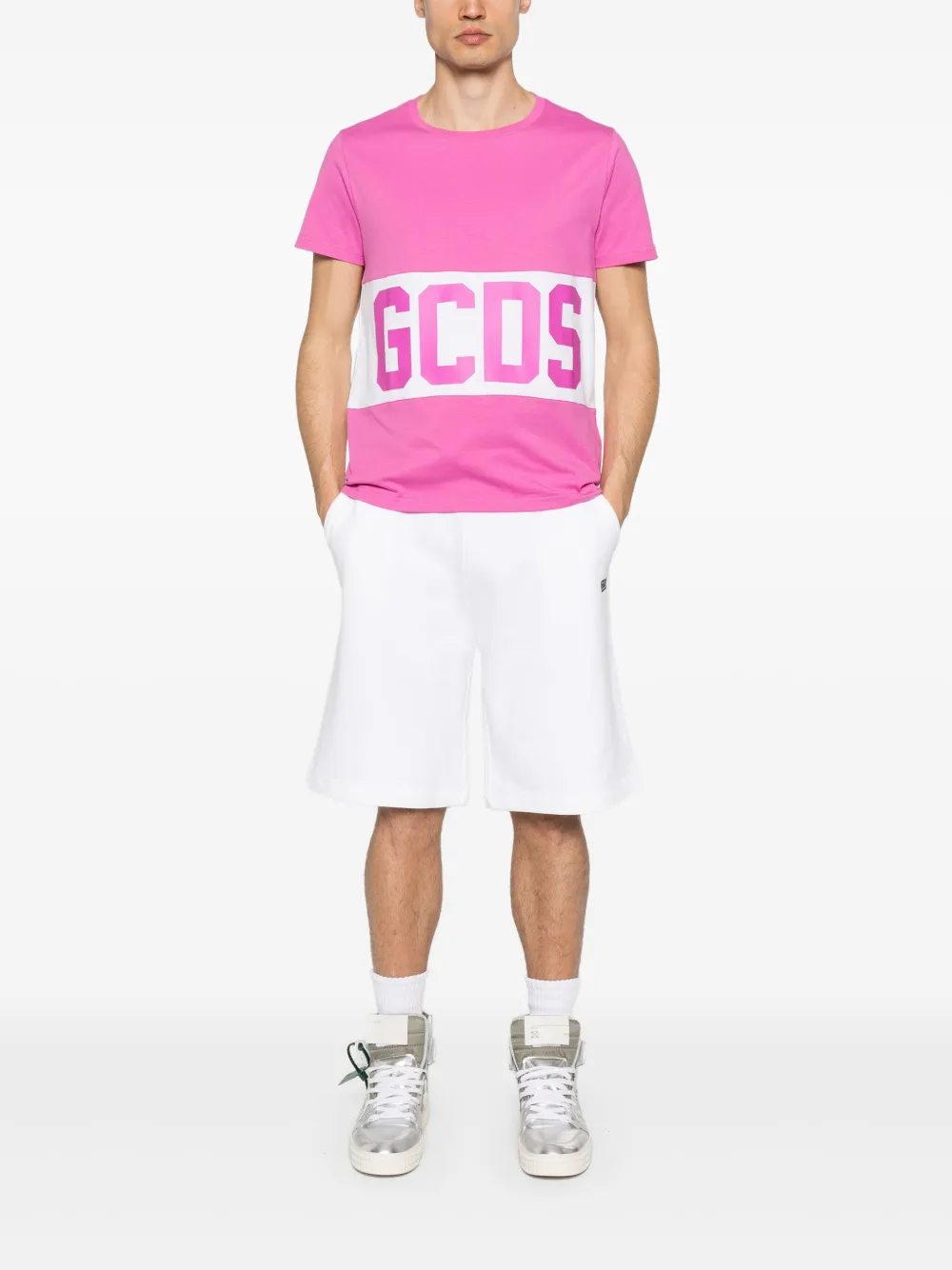 GCDS Band Logo T-shirt - Roze