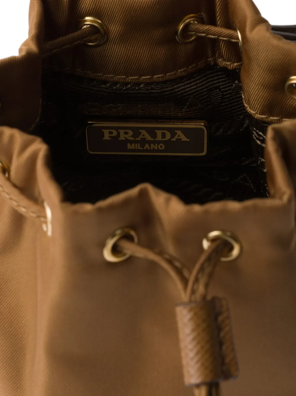Prada Mini Icon Re-nylon Bag Charm In Brown