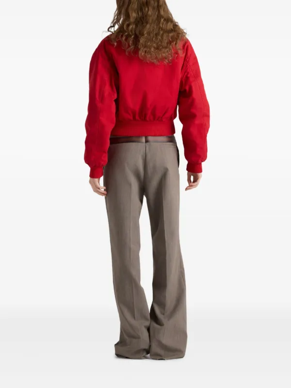 Prada Red Denim Bomber Jacket | Red | FARFETCH