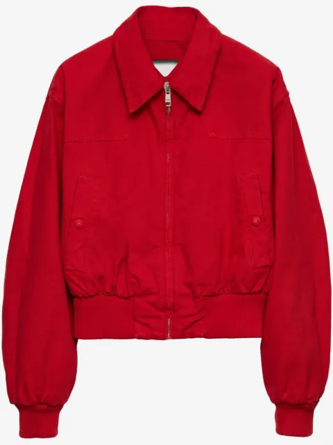 Prada Red denim bomber jacket