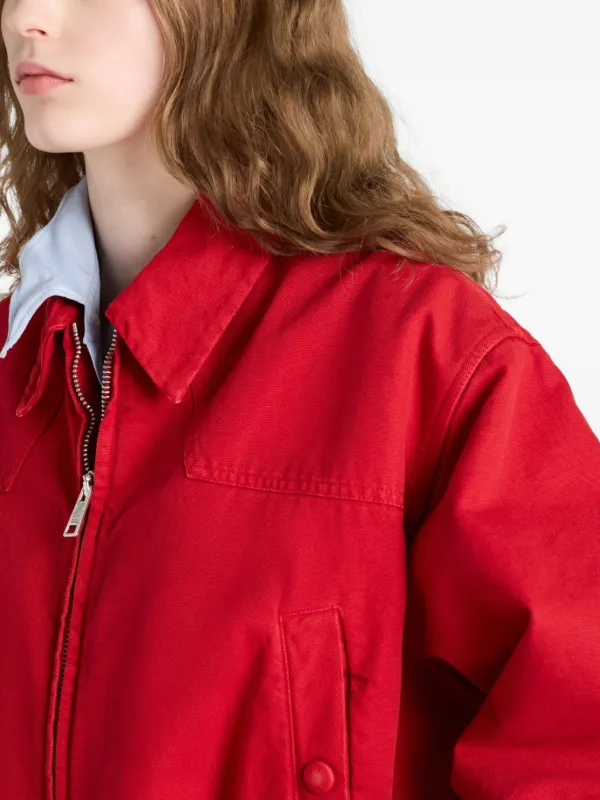 ブルゾン Prada Red Denim Bomber Jacket Prada Red Denim Bomber Jacket | Red | FARFETCH CA
