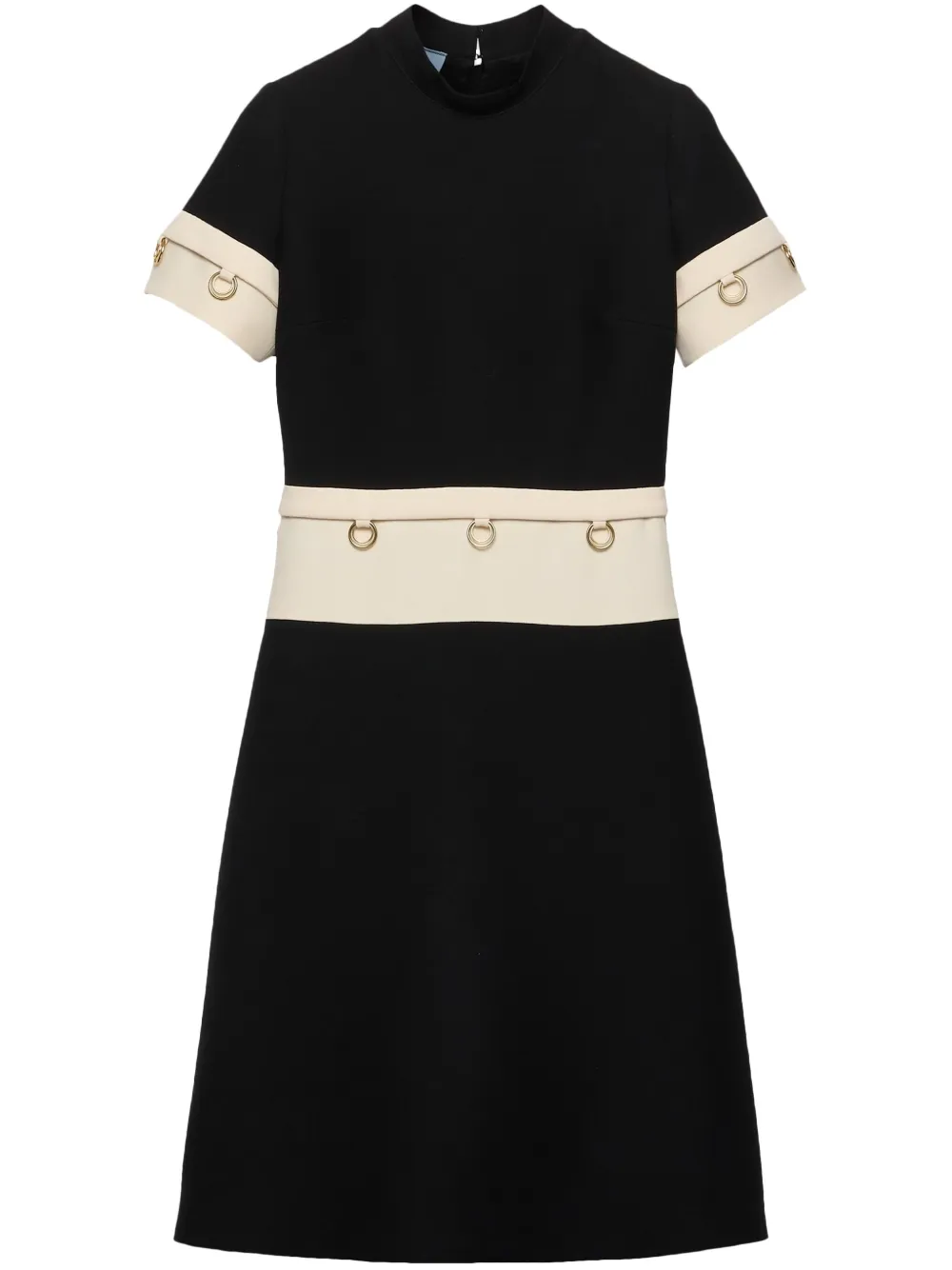 Prada Midi-jurk met ring-detail Zwart