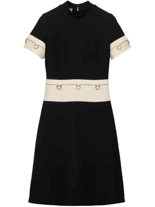 Robe mi-longue à détail d'anneau - Prada - Modalova