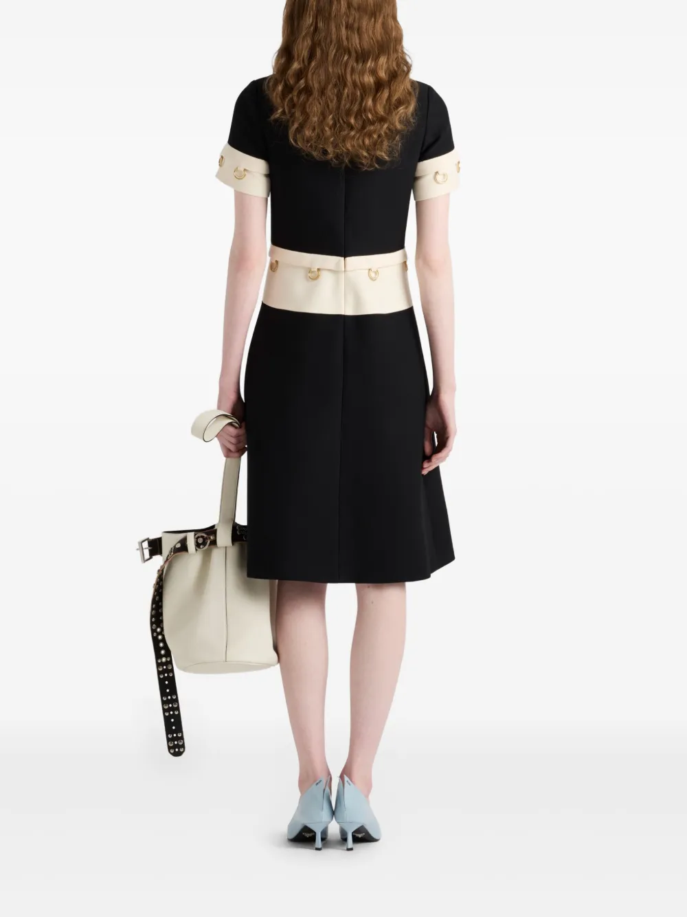 Prada Midi-jurk met ring-detail Zwart