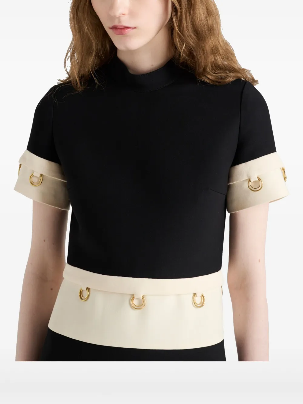 Prada Midi-jurk met ring-detail Zwart
