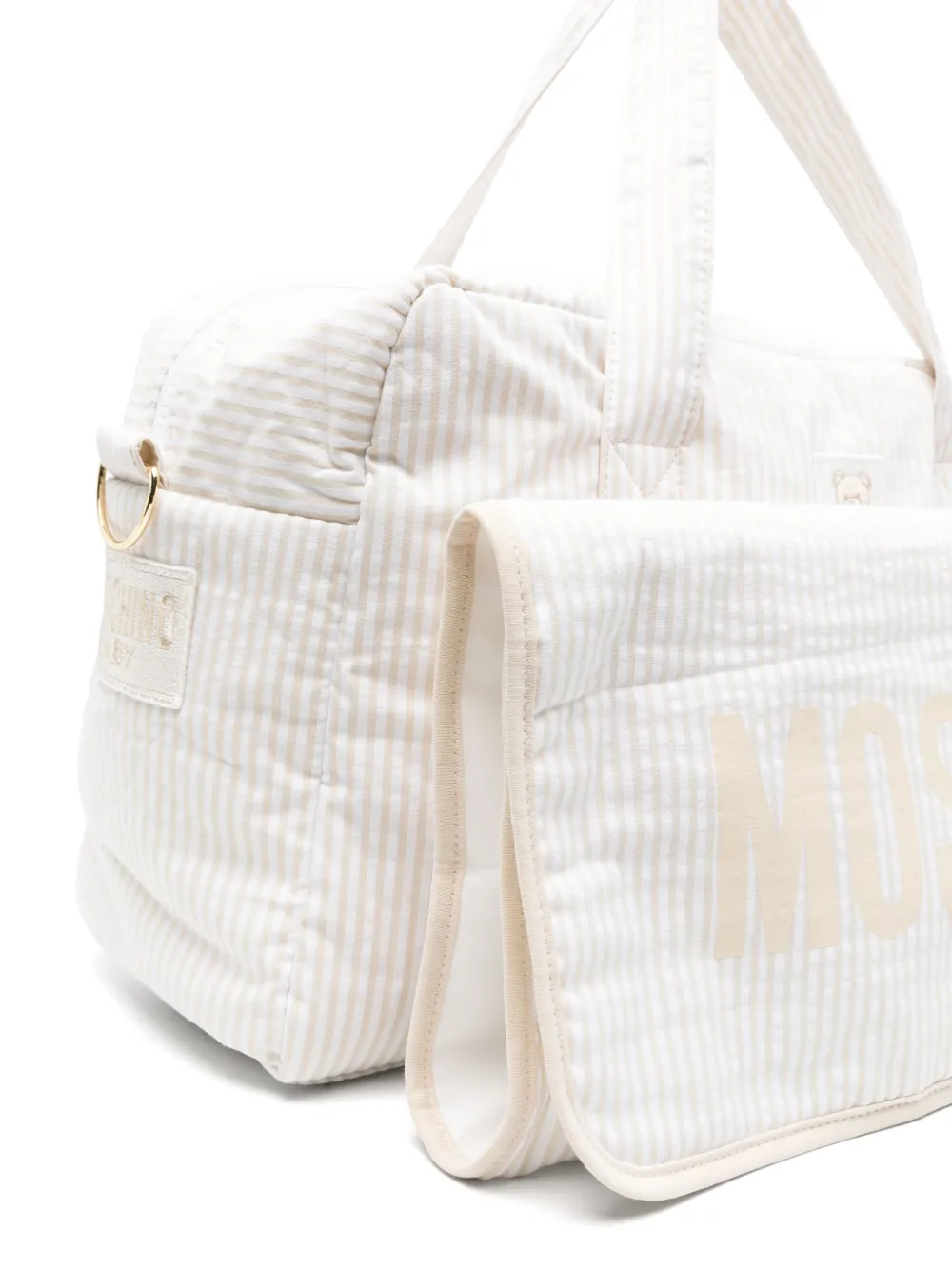 Moschino Kids Luiertas met logopatch Beige