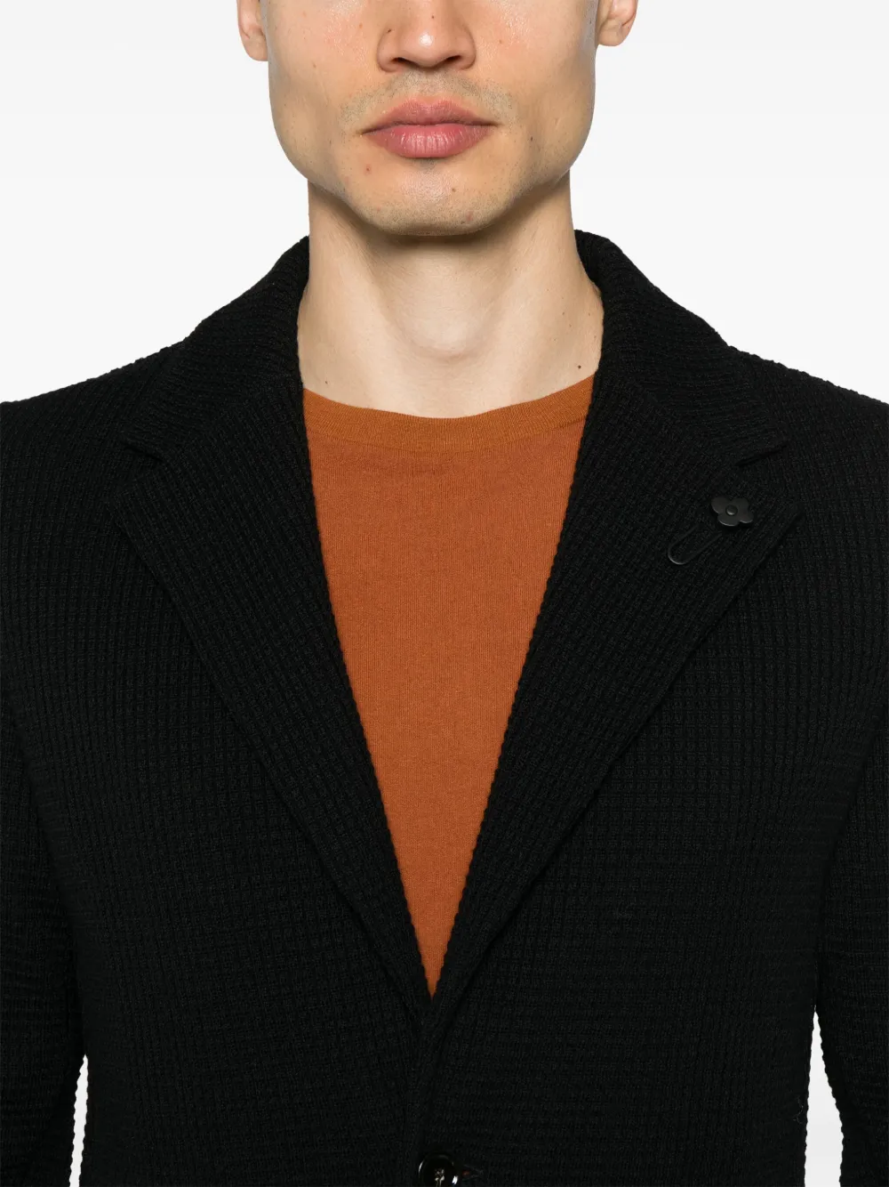 Lardini Blazer met wafelpatroon Zwart