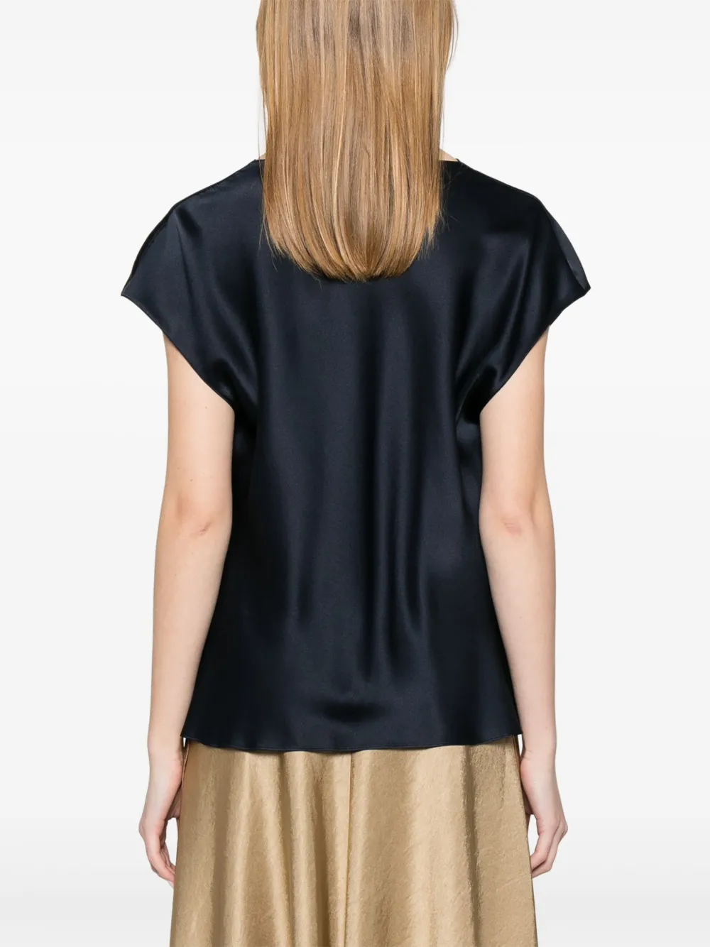 Vince Zijden blouse Blauw