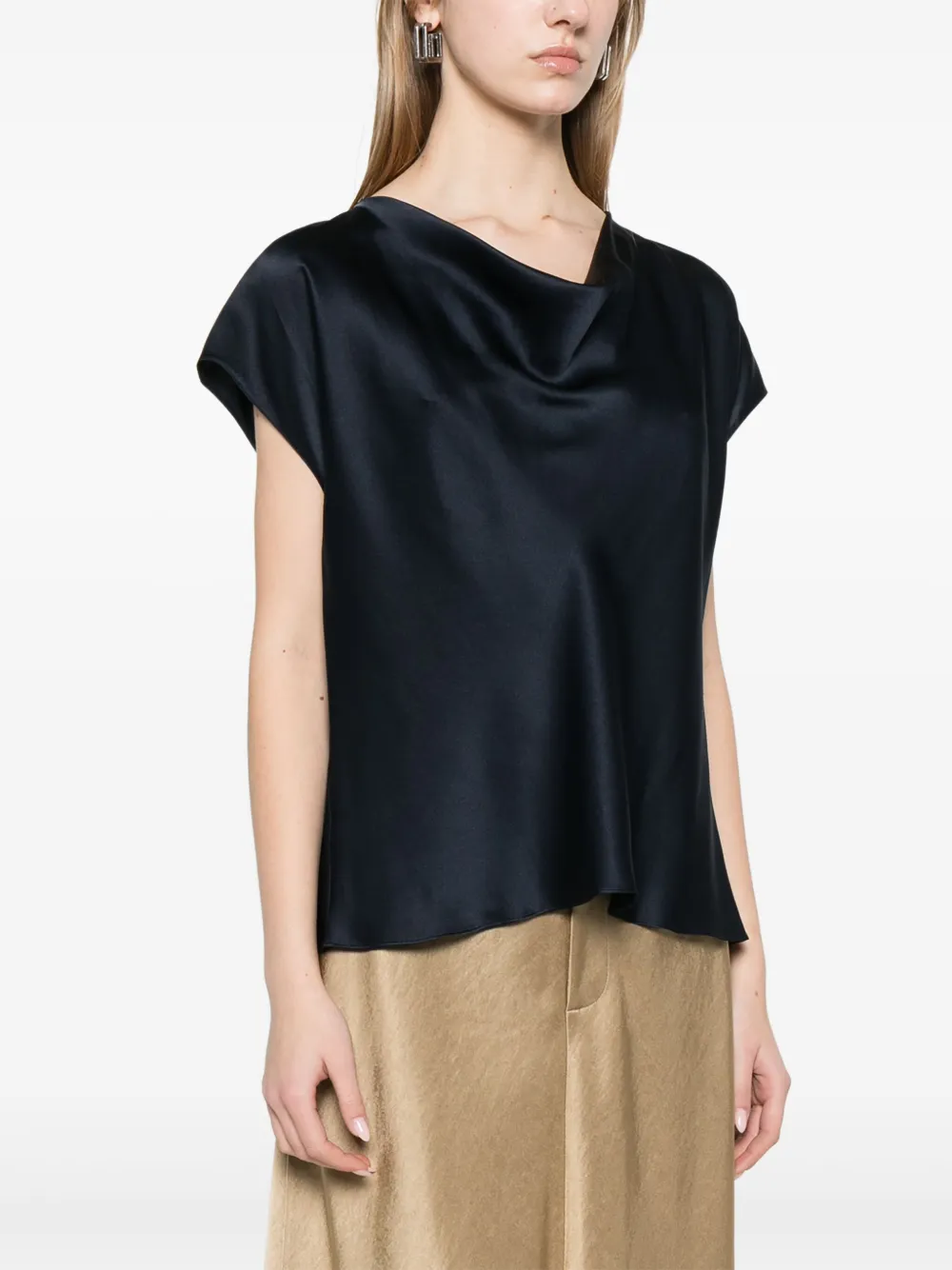Vince Zijden blouse Blauw
