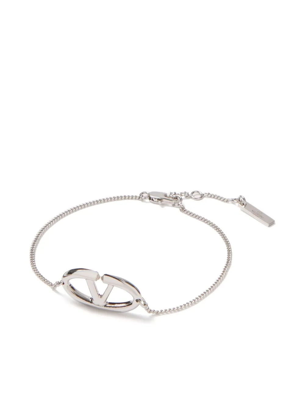 Valentino Oval Logo Bracelet In Silver