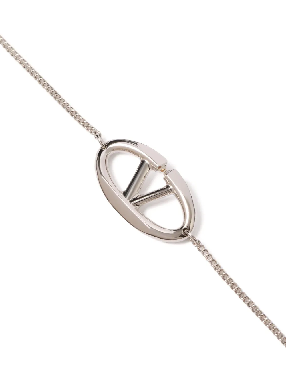 Valentino Oval Logo Bracelet In Silver