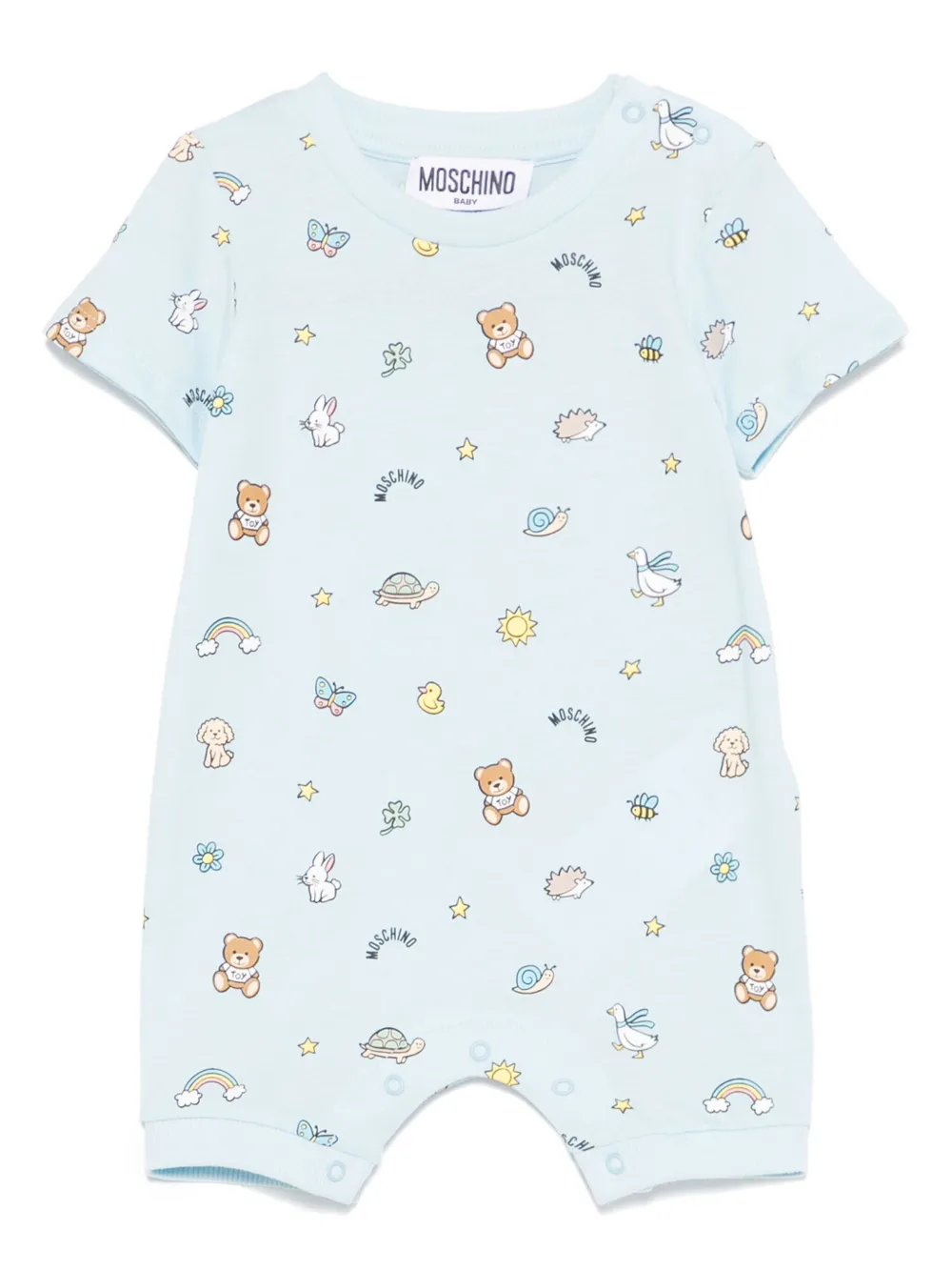 Moschino Kids テディベア ロンパース - ブルー Moschino Kids テディベア ロンパース - ブルー