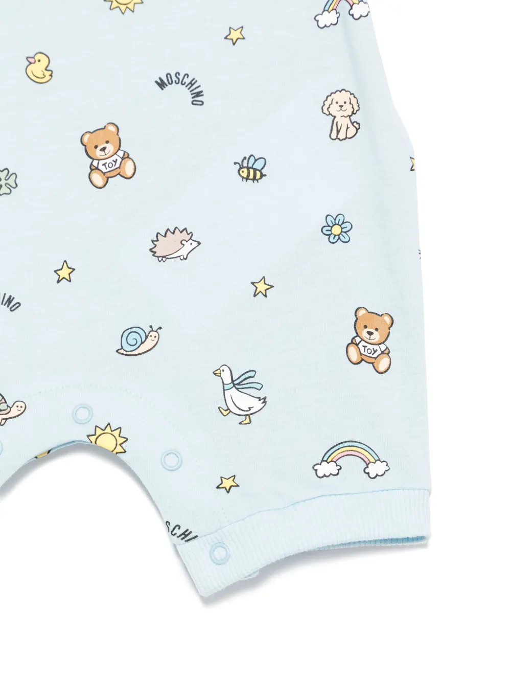 Moschino Kids Romper met teddybeerprint Blauw