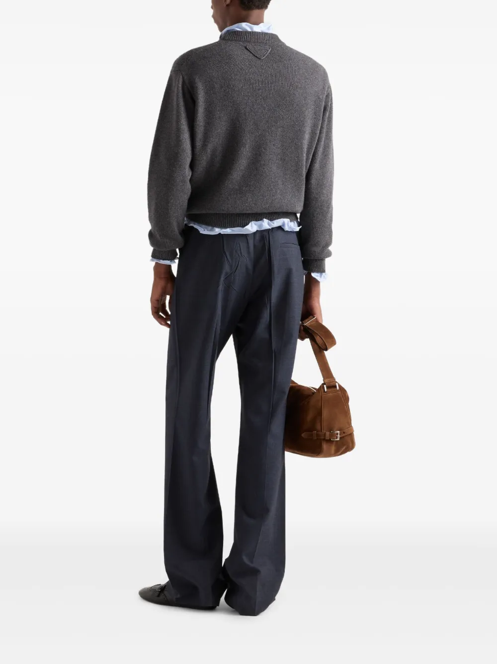 Prada Trui met logopatch Grijs