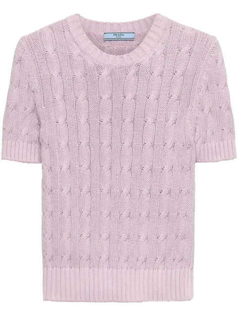 Prada crew-neck cotton top 