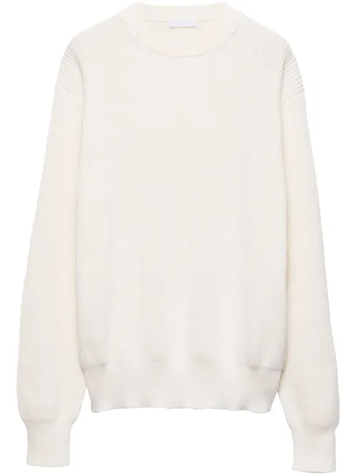 Pull en coton à col rond - Prada - Modalova