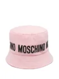 Moschino Kids rubberised-logo bucket hat - Pink