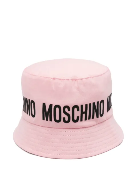 Moschino Kids rubberised-logo bucket hat