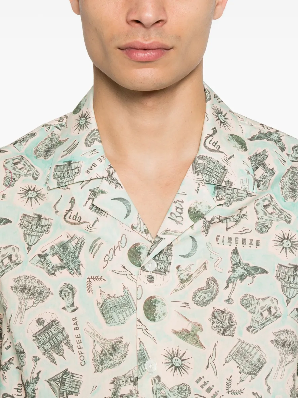 Shop Paul Smith Graphic-print Shirt In 绿色