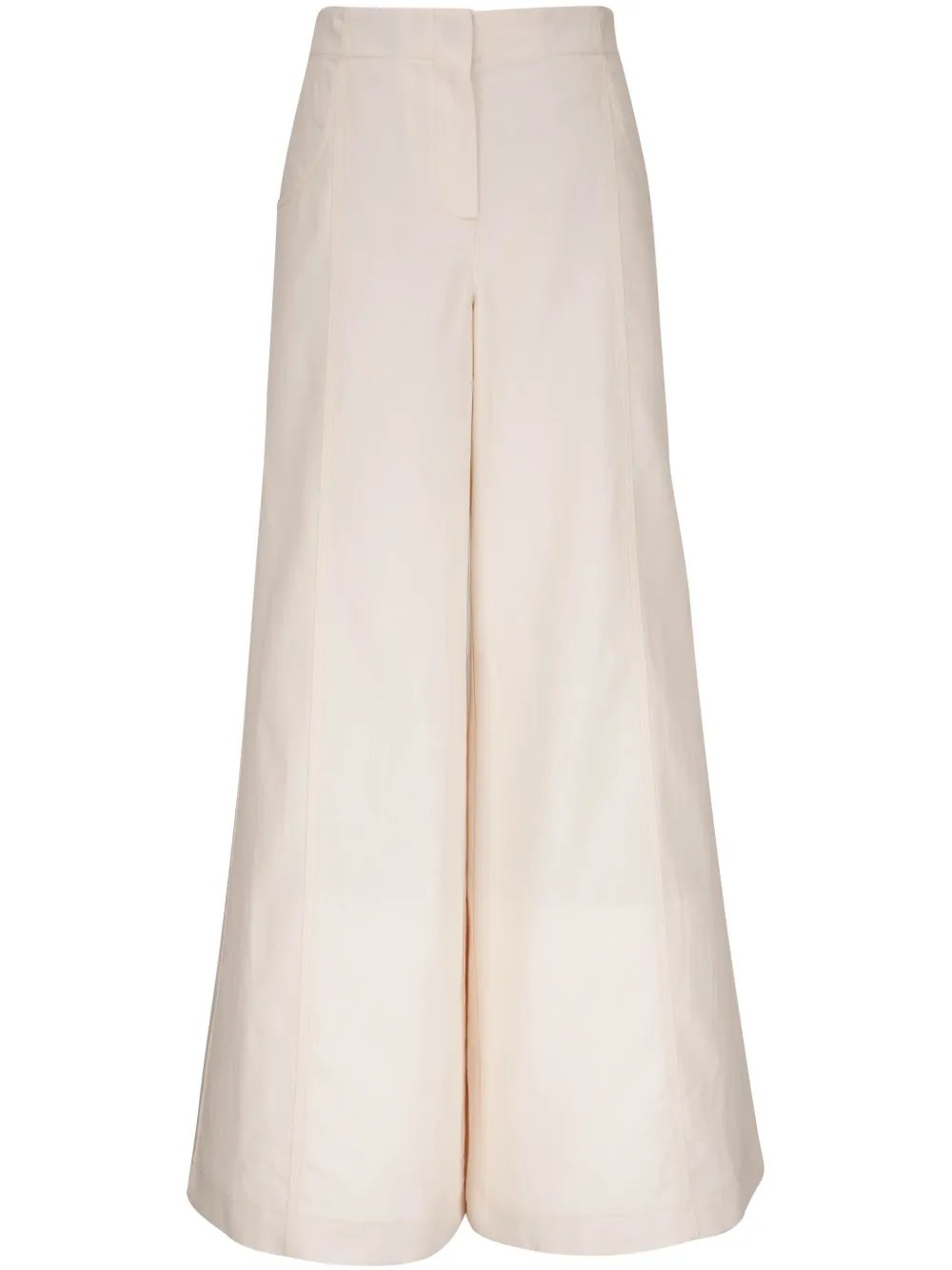 TWP Broek met wijde pijpen Beige