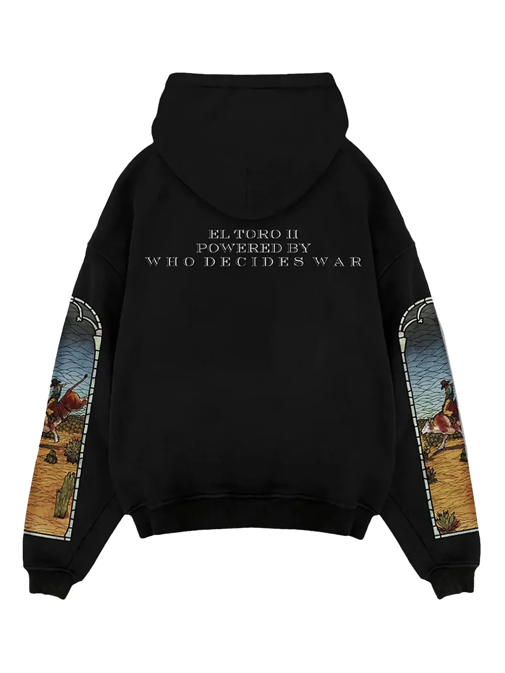 Who Decides War x EST Gee Stained Glass "BLACK" hoodie - Zwart