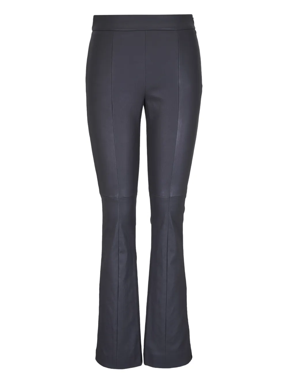 Twp Flared Leather Trousers In Black