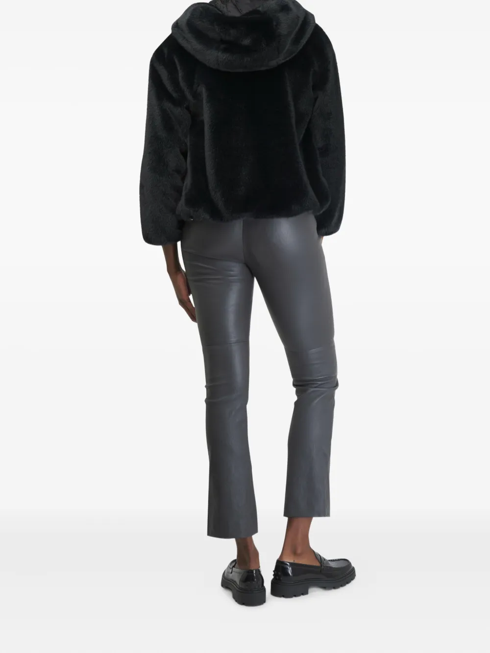 Twp Flared Leather Trousers In Black