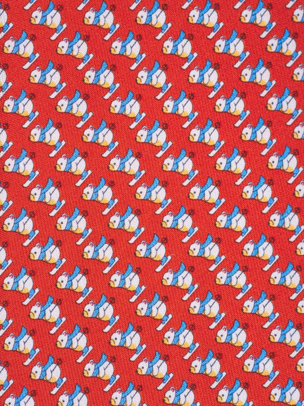 Ferragamo bear-print tie - Rood