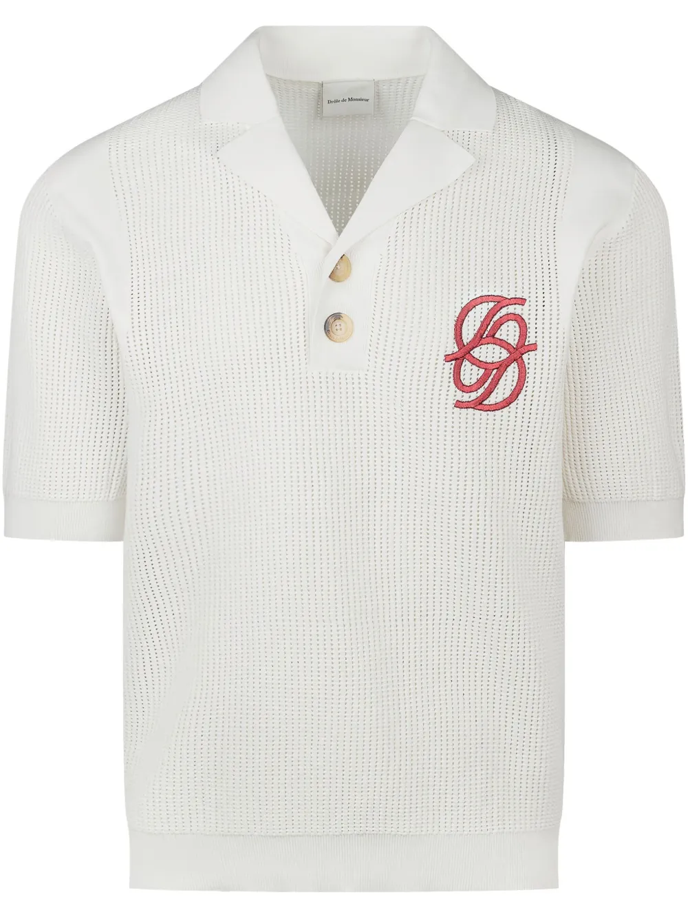 Drôle De Monsieur Gebreid poloshirt Wit