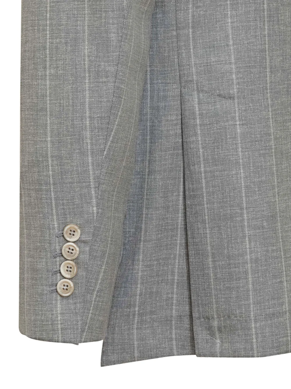 Brunello Cucinelli Double-breasted Grey Blazer With Pinstripe Pattern In Grey