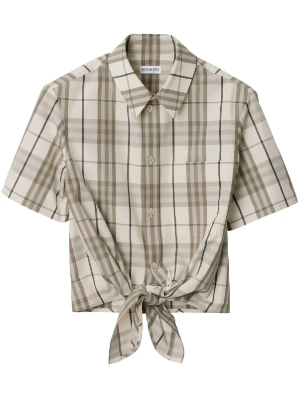 Burberry Checked Shirt in Neutrals